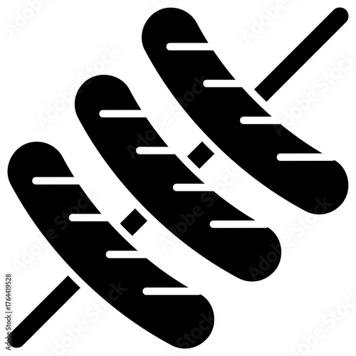 Sausage vector icon. Food and beverage icon solid style. perfect use for logo, presentation, website, and more. modern icon design glyph style