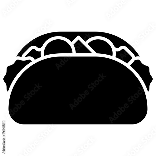 Taco vector icon. Food and beverage icon solid style. perfect use for logo, presentation, website, and more. modern icon design glyph style