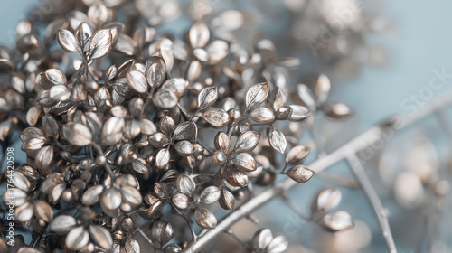 Ramas metálicas con microchips como hojas