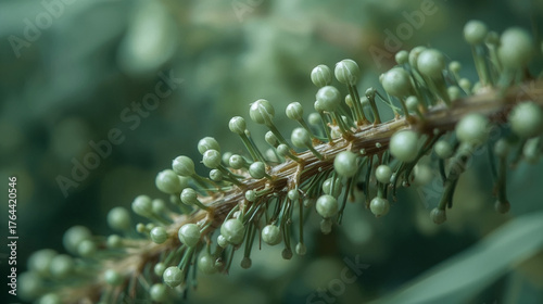 Ramas metálicas con microchips como hojas