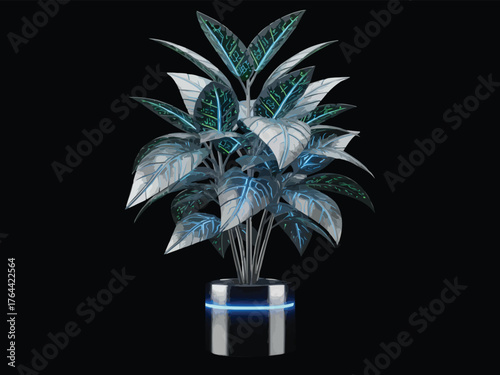 Modern plant decoration with futuristic design