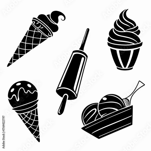 Vector art of ice cream vector set
