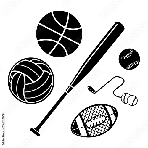 Vector art of sports equipment