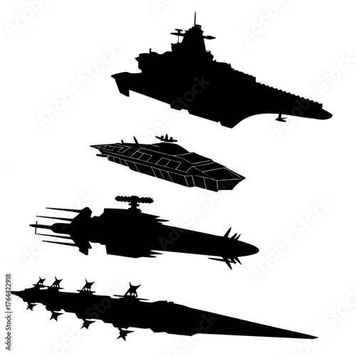 Vector art of spaceships