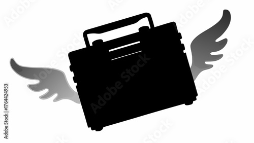 Swift briefcase takes flight, symbolizing rapid business growth and travel opportunities.