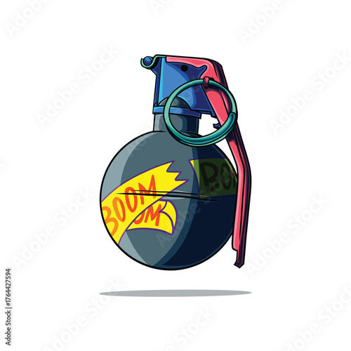 Vector granade with grey color illustration isolated