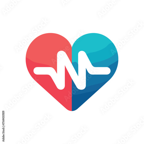 A vibrant illustration of a heart shape with a medical pulse line, representing health.