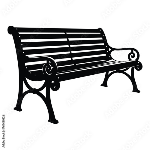 Vector art of park bench