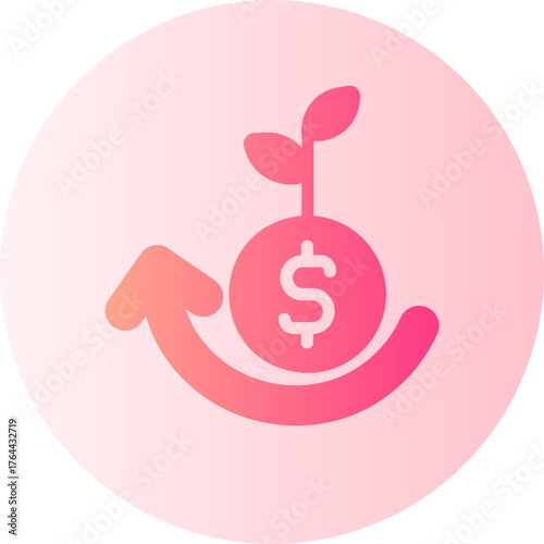 Capital return gradient icon