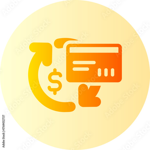 Financial consolidation gradient icon