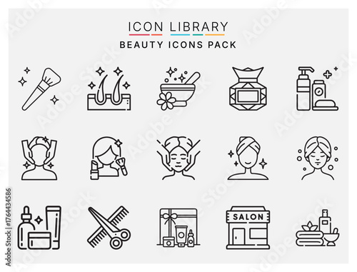 Professional Spa and Beauty Line Icons
