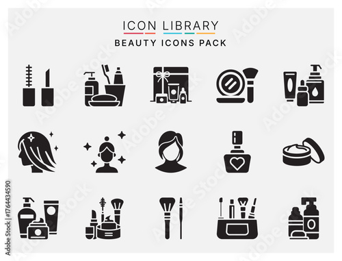 Minimal Beauty Salon Line Icon Set