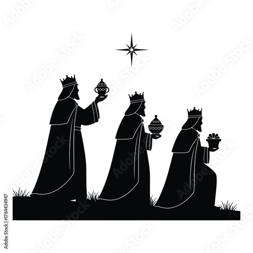 Vector art of three wise men