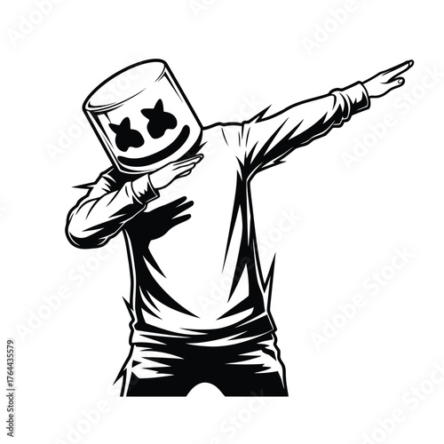 Vector art of marshmello character dabbing