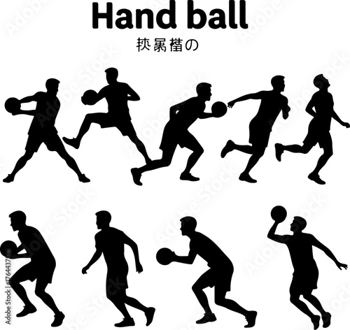 American Football Team Huddle with Grunge Border Silhouette Bundle