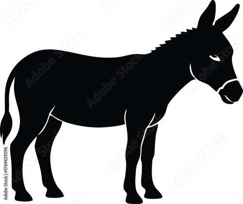 Donkey animal silhouette vector graphic