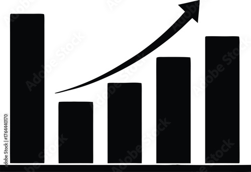 Growth chart silhouette vector