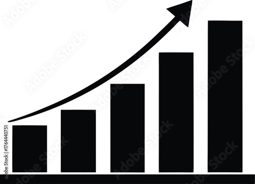 Growth bar chart vector illustration
