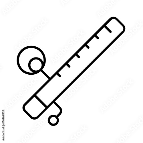 bansuri flute icon with thin style