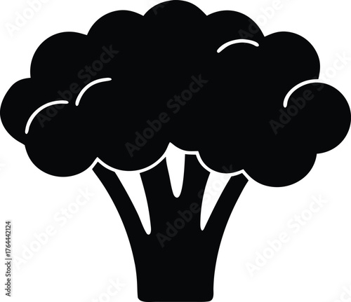 Simple broccoli silhouette isolated icon