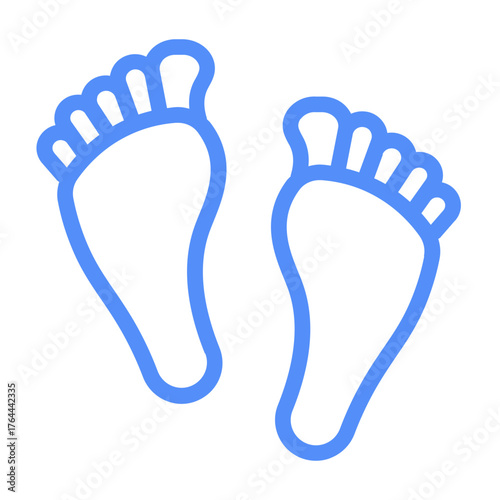 footprints icon with lineal color style