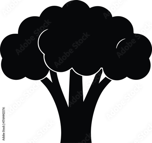 Healthy food broccoli silhouette vector