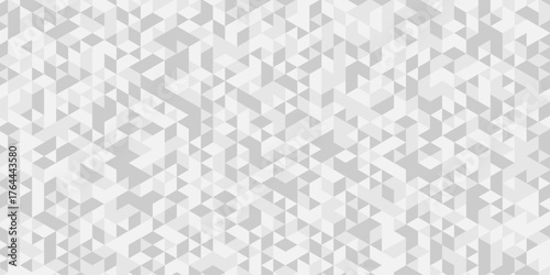Abstract geometric wall tile and metal cube background triangle wallpaper. Seamless geometric pattern low polygon backdrop background. Gray diamond overlap polygonal background.	
