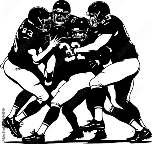 American Football Team Silhouette Illustration