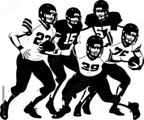 American Football Team Silhouette Illustration