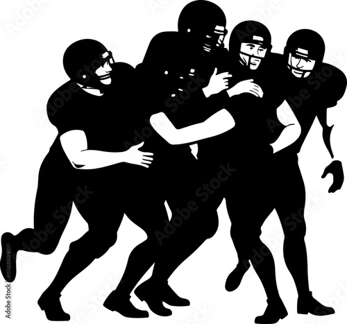 American Football Team Silhouette Illustration