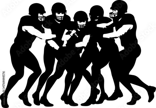 American Football Team Silhouette Illustration