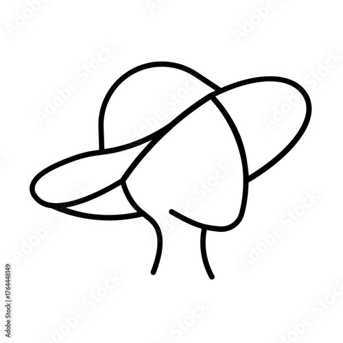 beach hat icon with thin style