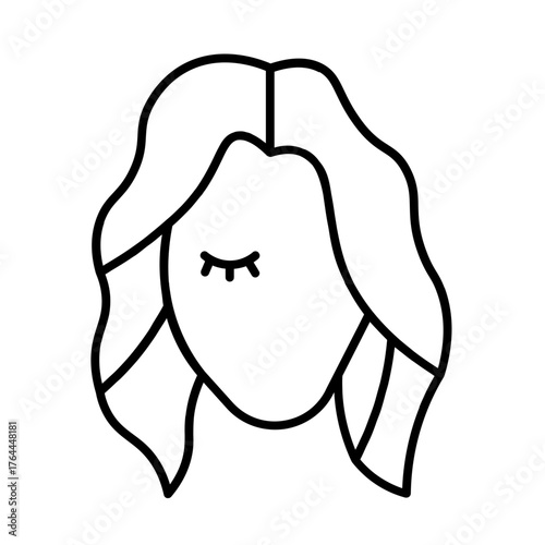 hairstyle icon with thin style