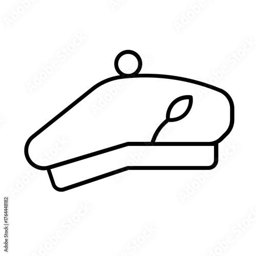 french hat icon with thin style