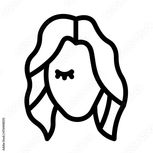 hairstyle icon with line style