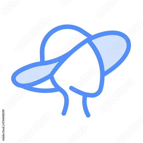 beach hat icon with lineal color style