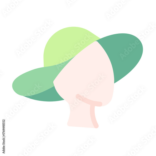 beach hat icon with flat style