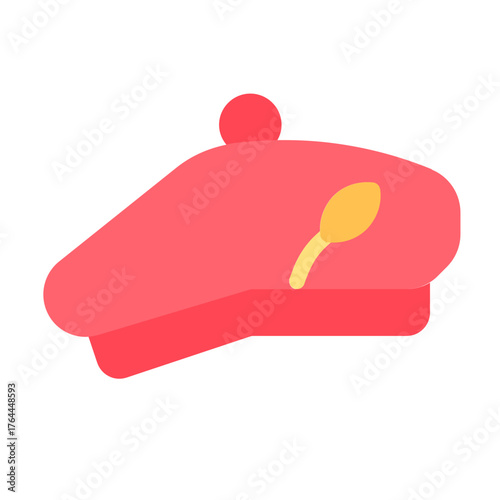french hat icon with flat style