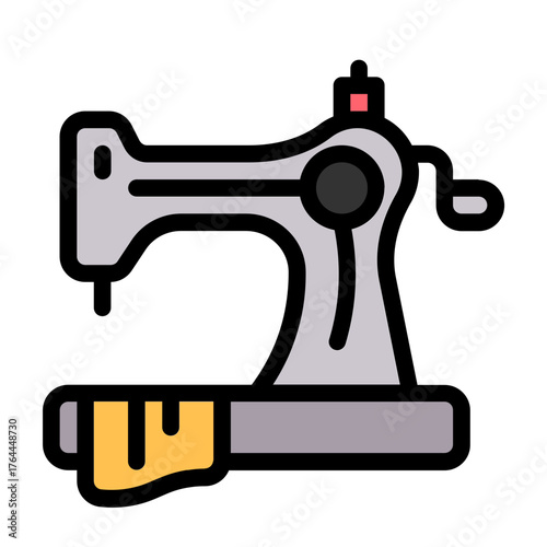 dressmaker icon with flat line style