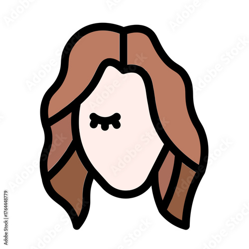 hairstyle icon with flat line style