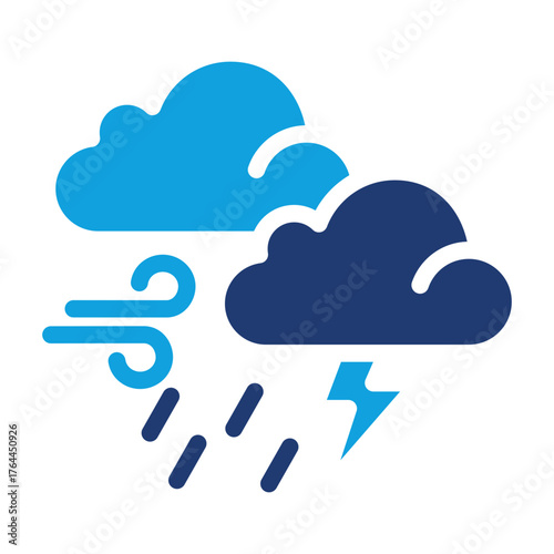 Bad Weather   Flat Blue Icon