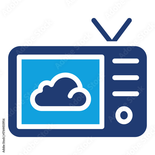 Weather News  Flat Blue Icon