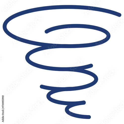 Tornado Flat Blue Icon