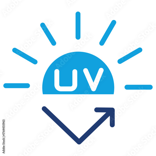 Uv  Flat Blue Icon
