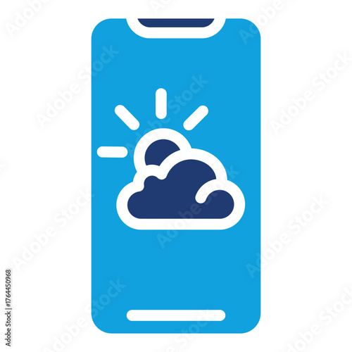 Weather App Flat Blue Icon