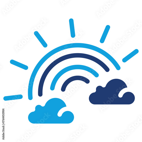 Rainbow Flat Blue Icon