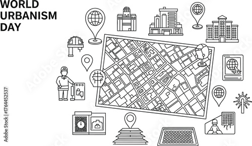 Vector art of world urbanism day concept illustration