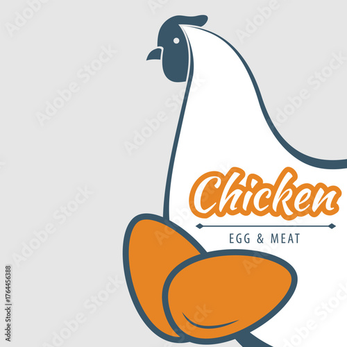 Chicken Farm Logo Design. Vector Illustration