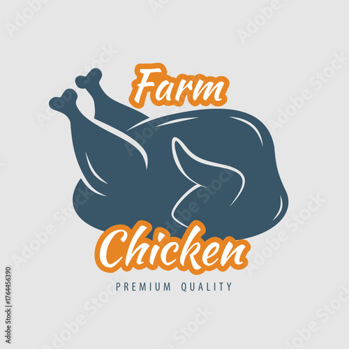 Farm Chicken Logo Design. Vector Illustration