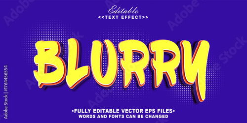 editable 3d blurry text effect typhography logo